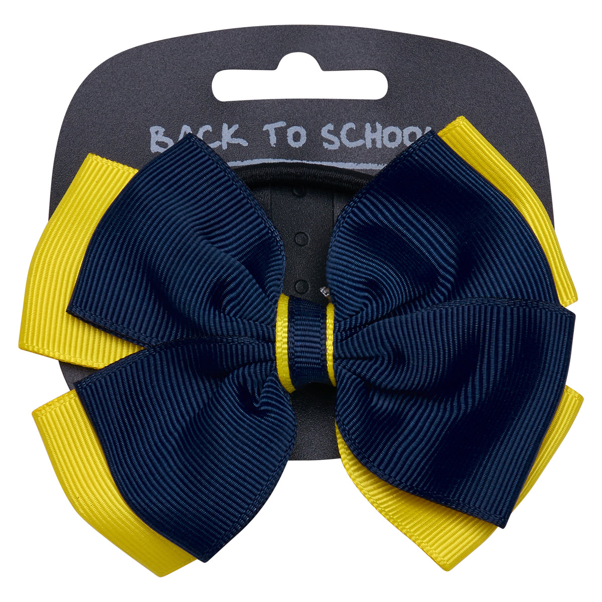 UNV Navy/Ylw Bow Clip