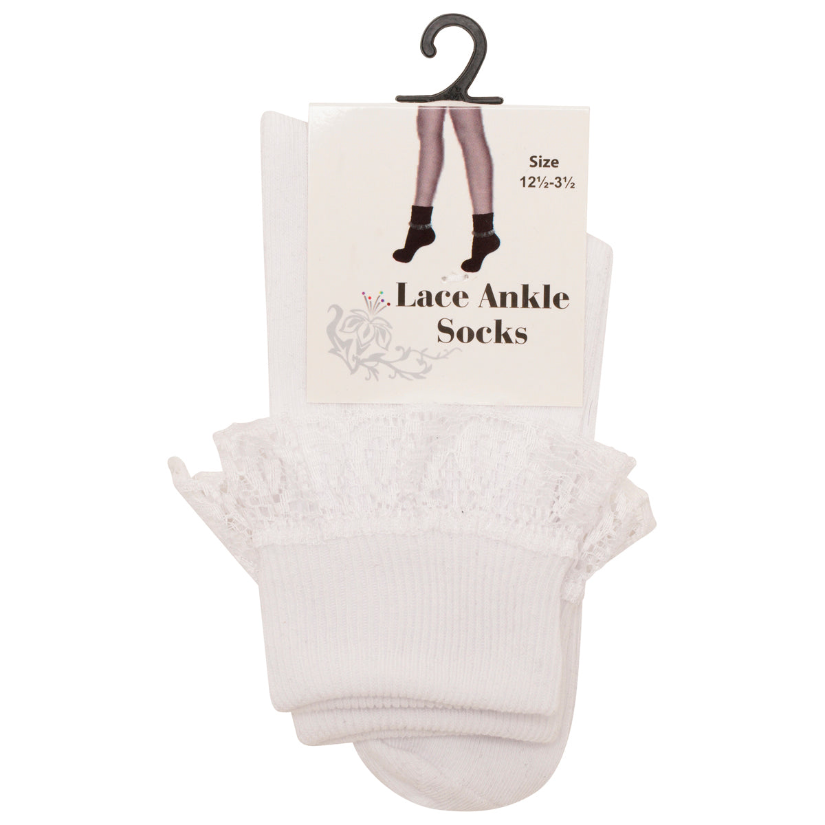UNV Lace Trim White Ankle Socks