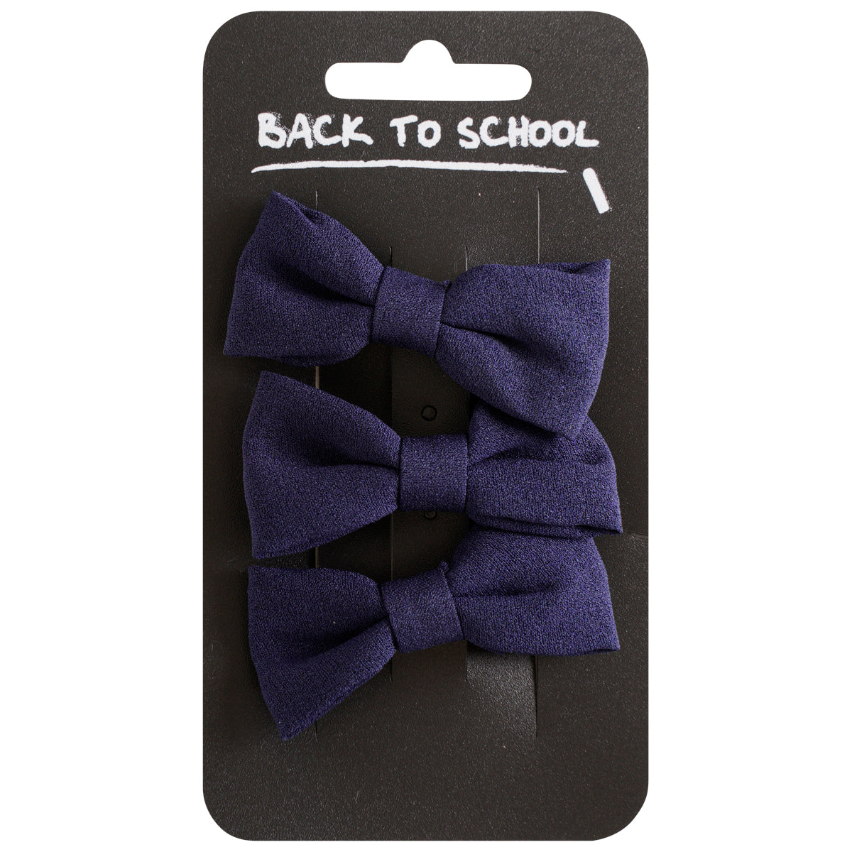 Plain Navy Bow Clip x 3