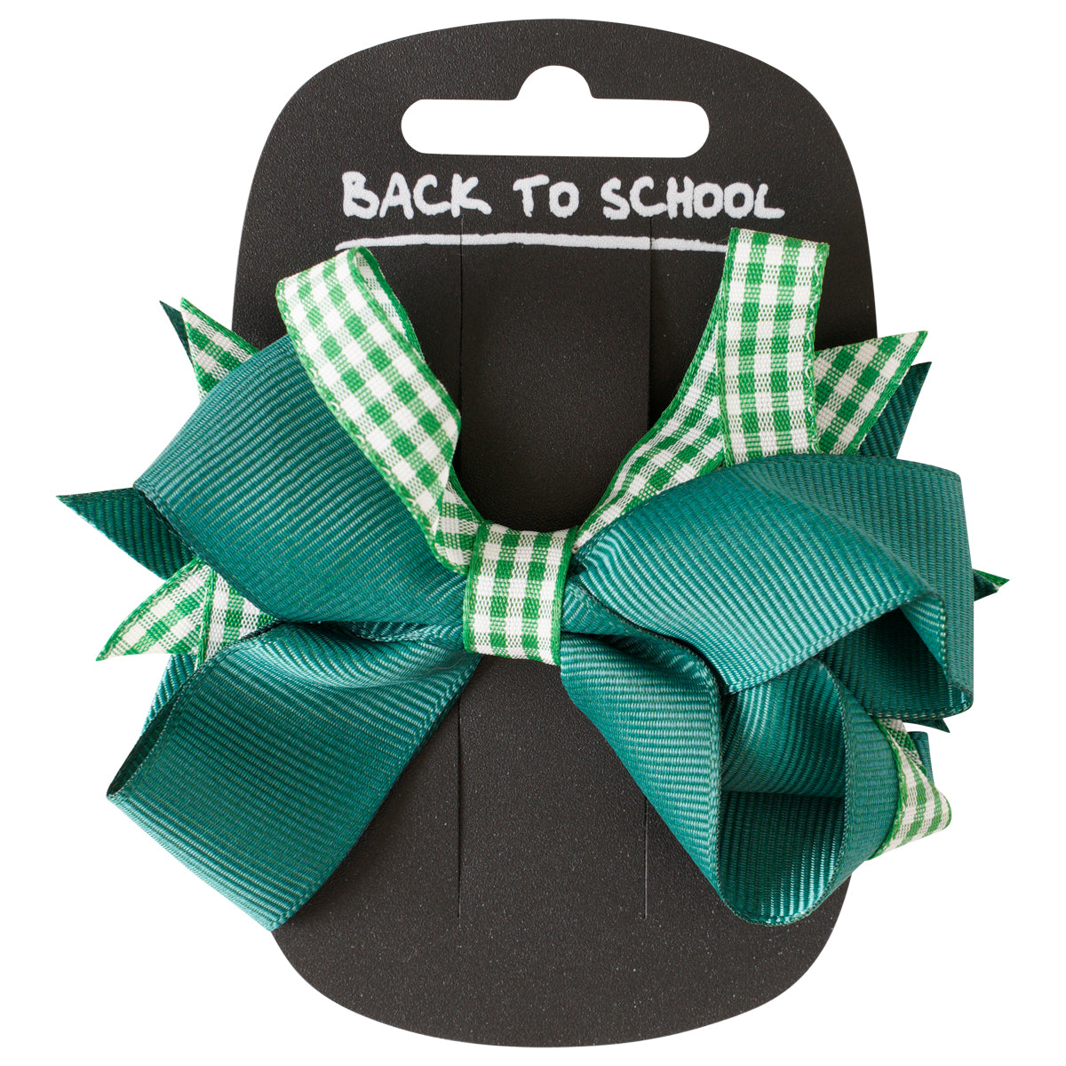 UNV Green/Gingham Bow Clip