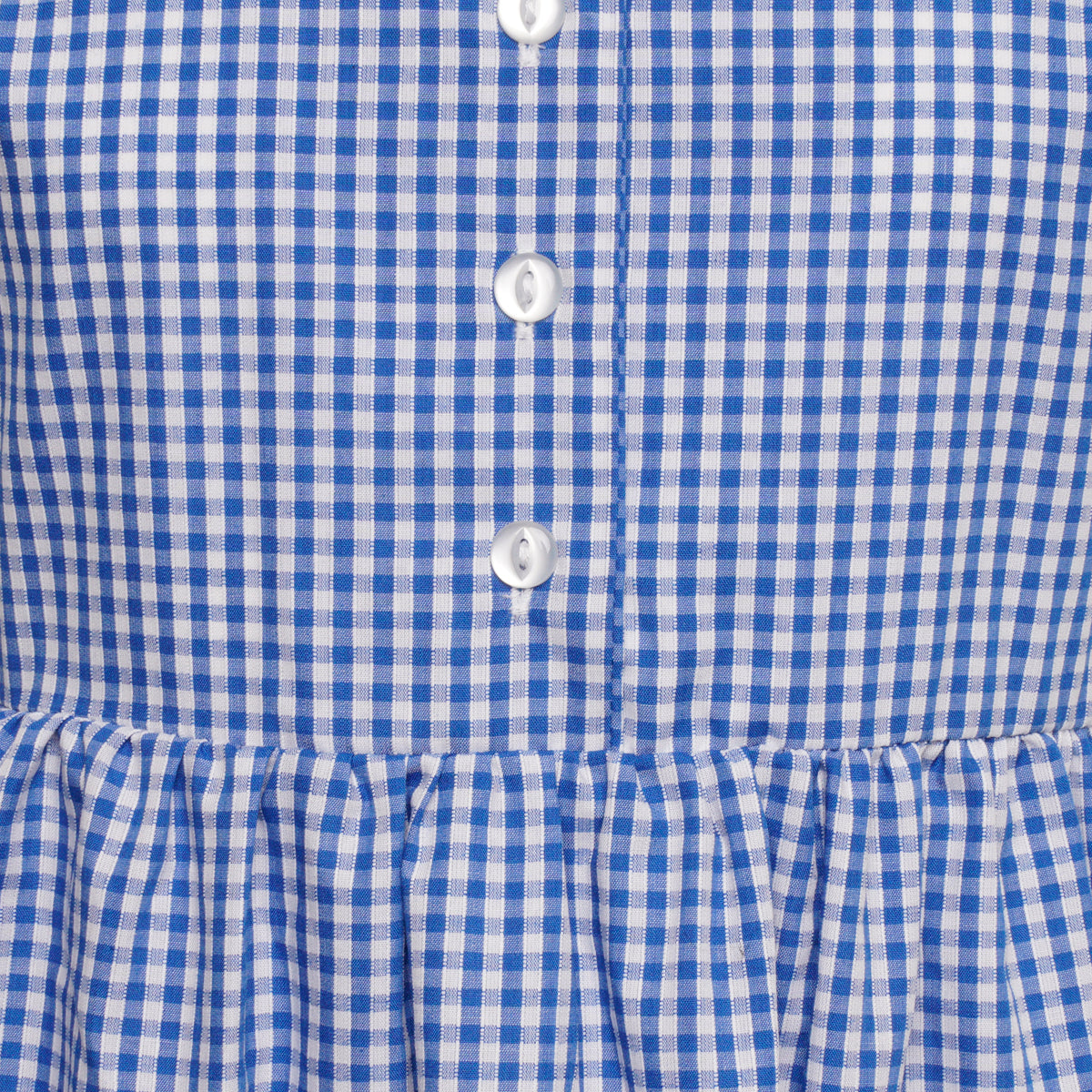 Ayr Gingham Summer Dress Sky/White