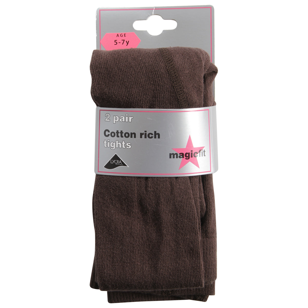 Girls Brown Tights (Twin Pack)