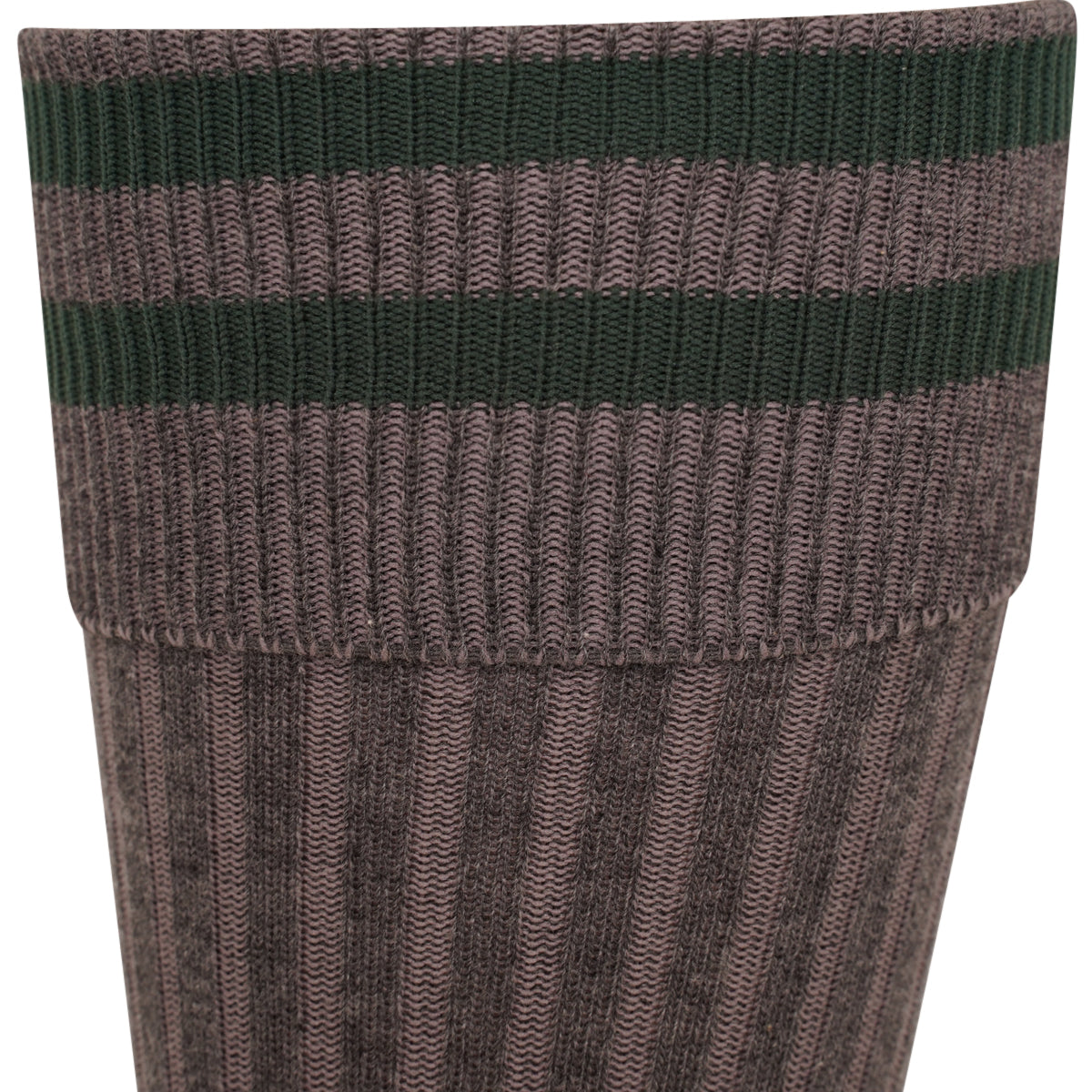 Long Grey Socks with Green Turnover