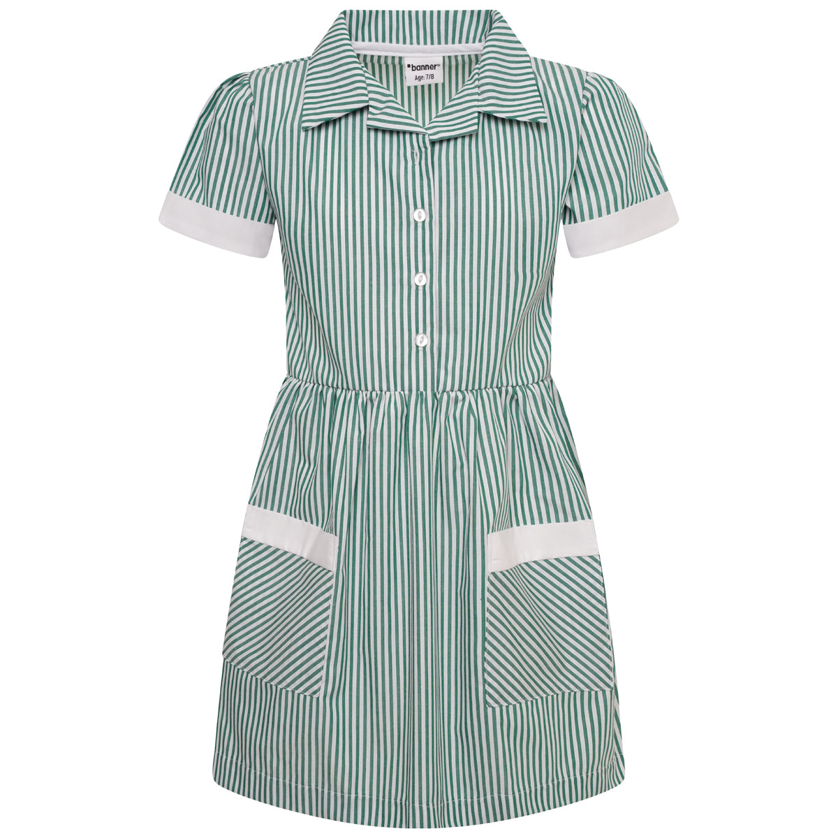 Green/ White Striped Summer Dress Express Uniform Ltd. Green/ White Striped Summer Dress Express Uniform Ltd.