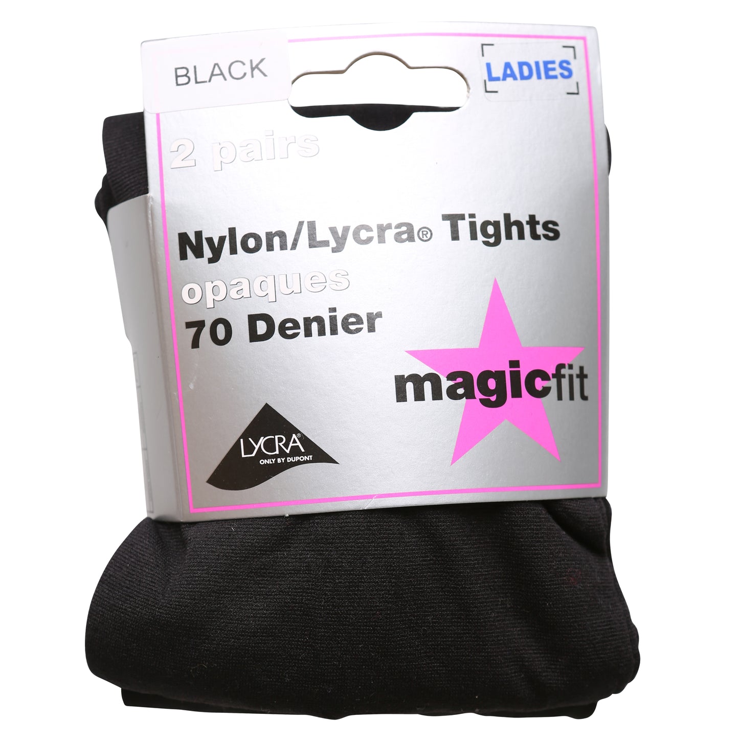 Ladies Black Opaque Tights (Twin Pack)